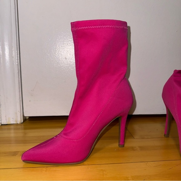 PINK STILETTO ANKLE BOOTS - Picture 4 of 8